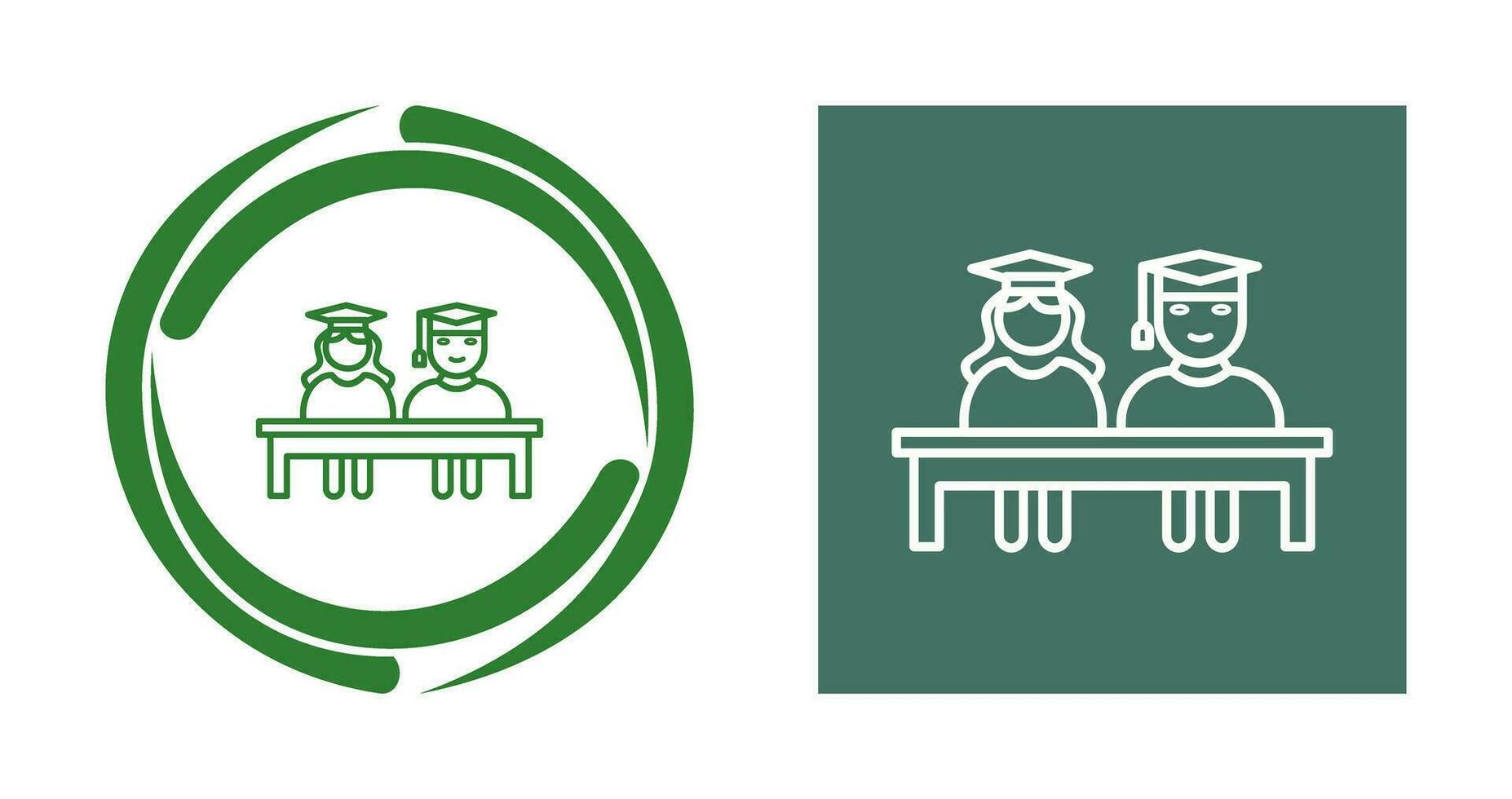 Unique Students Sitting Vector Icon