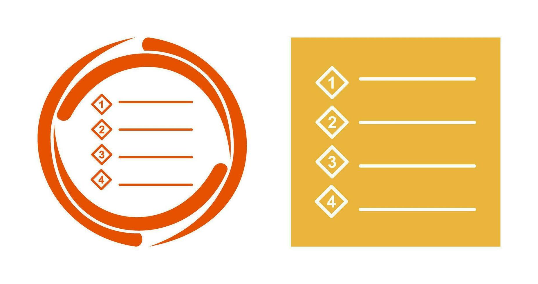 Unique Numbered list Vector Icon