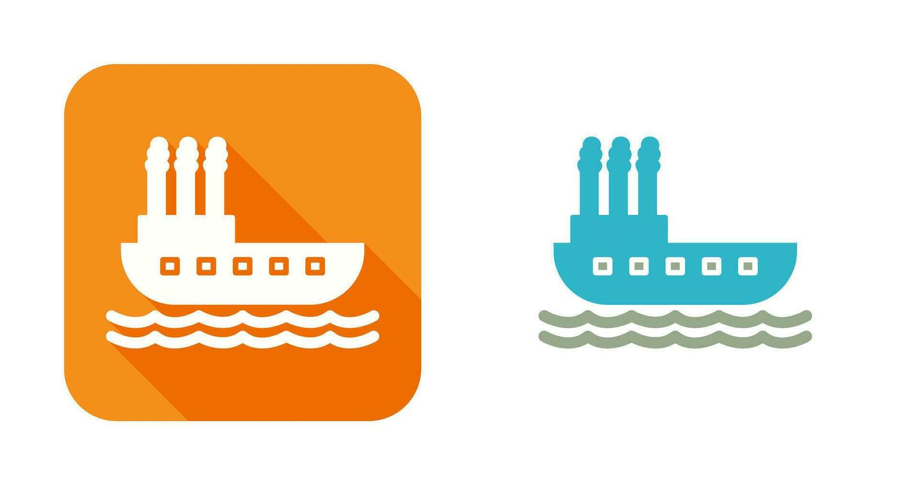 icono de vector de barco de vapor