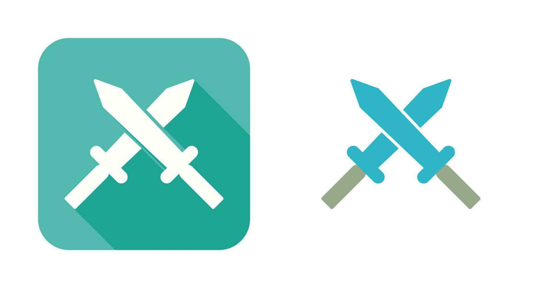 Unique Two Swords Vector Icon