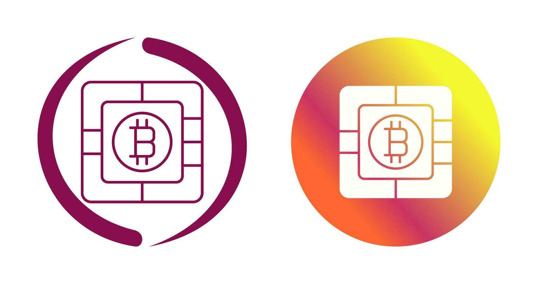 icono de vector de chip bitcoin