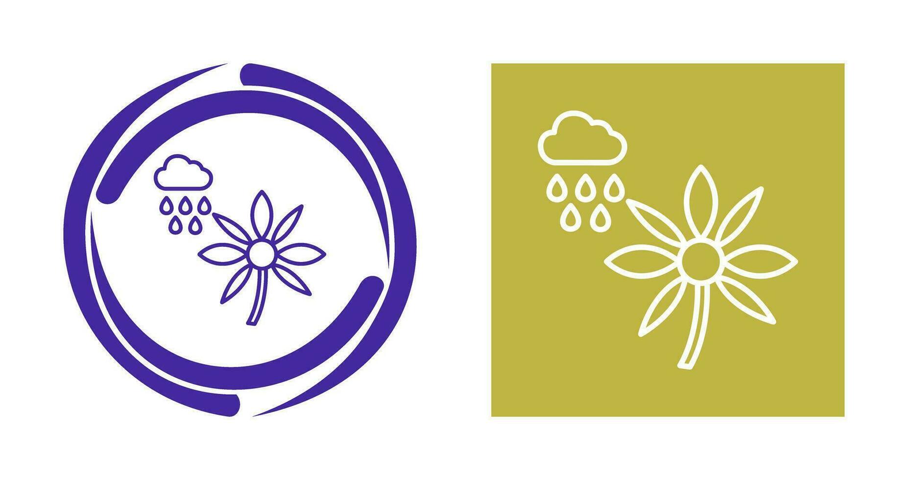 Flower with rain Vector Icon