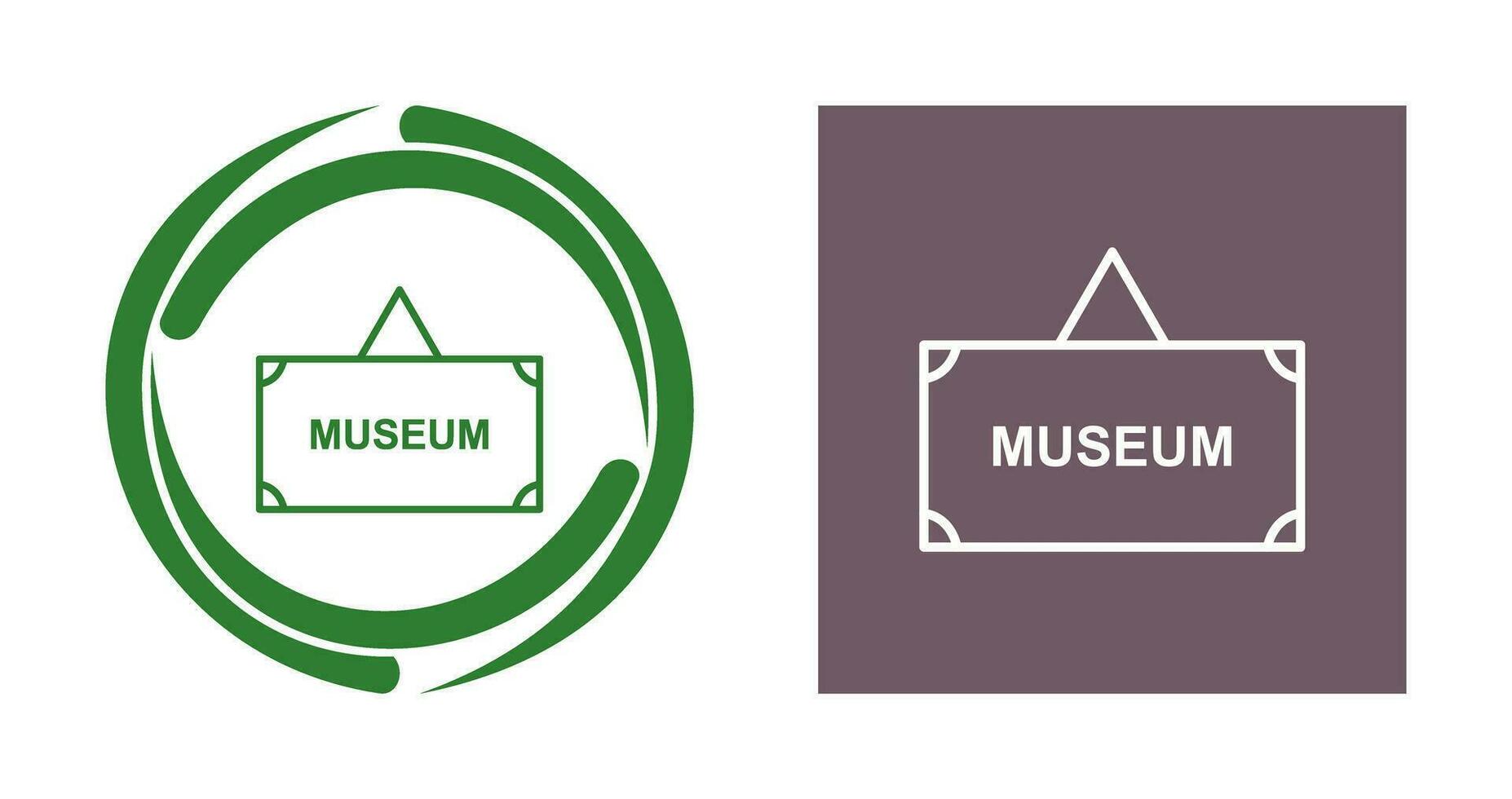 icono de vector de etiqueta de museo