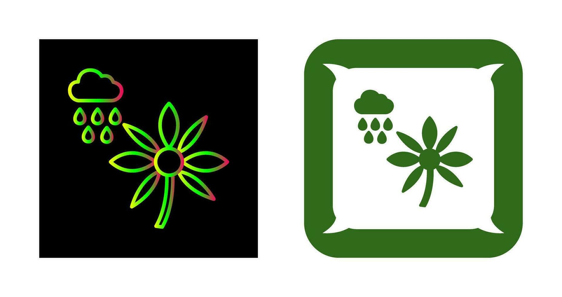 Flower with rain Vector Icon