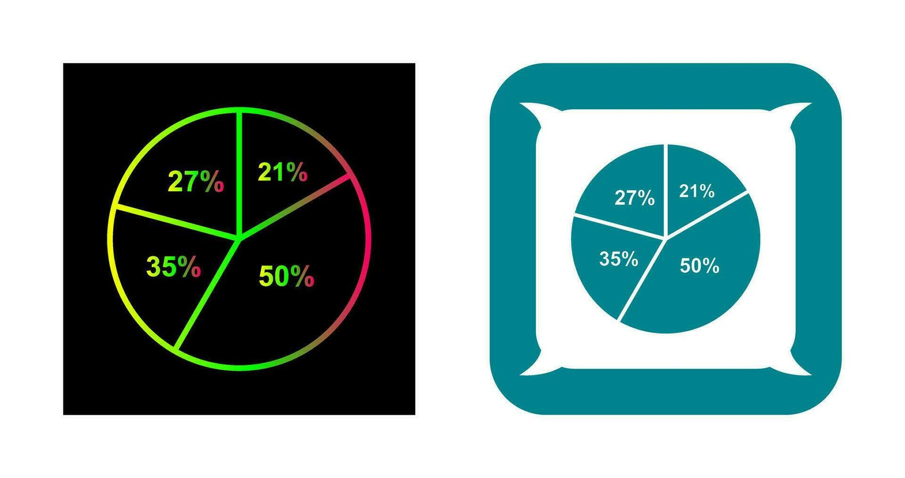 icono de vector de gráfico circular