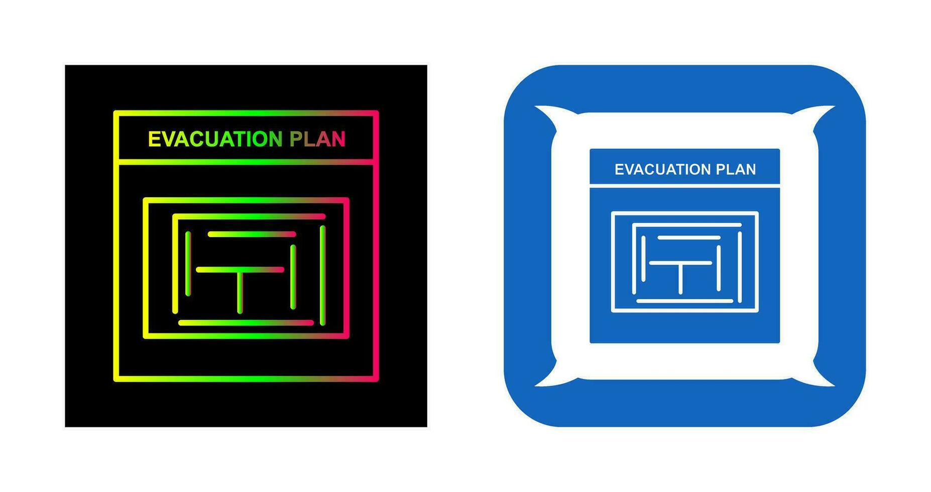 icono de vector de plan de evacuación