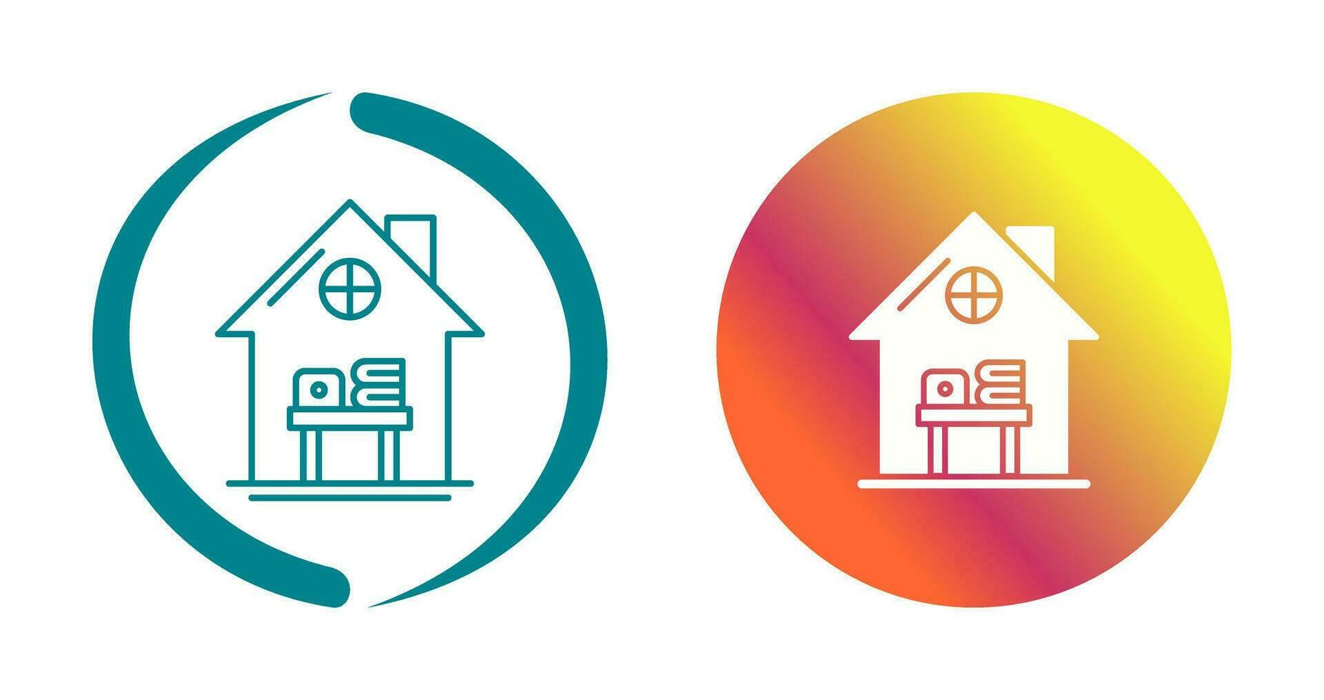 Home Work Place Vector Icon