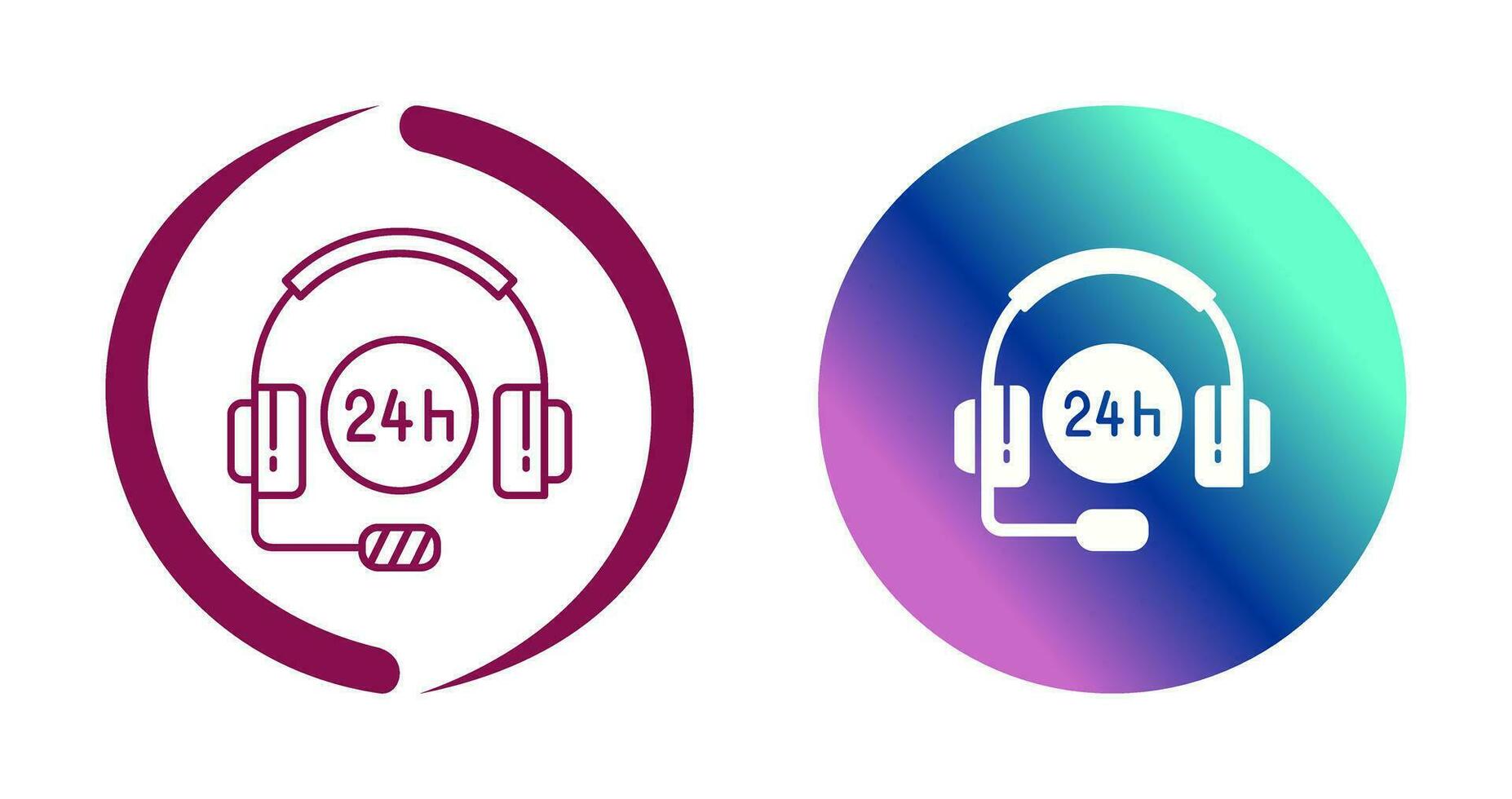 24 Hours Support Vector Icon