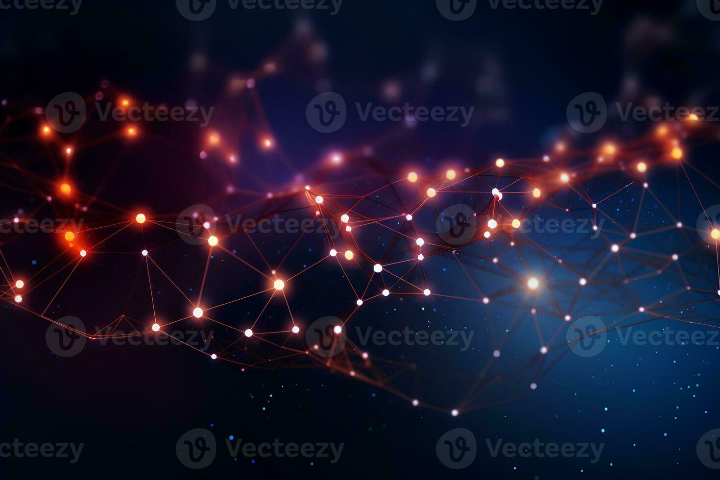 Abstract digital connection dots and lines background for technology, artificial intelligence, science, global communication. AI Generative photo