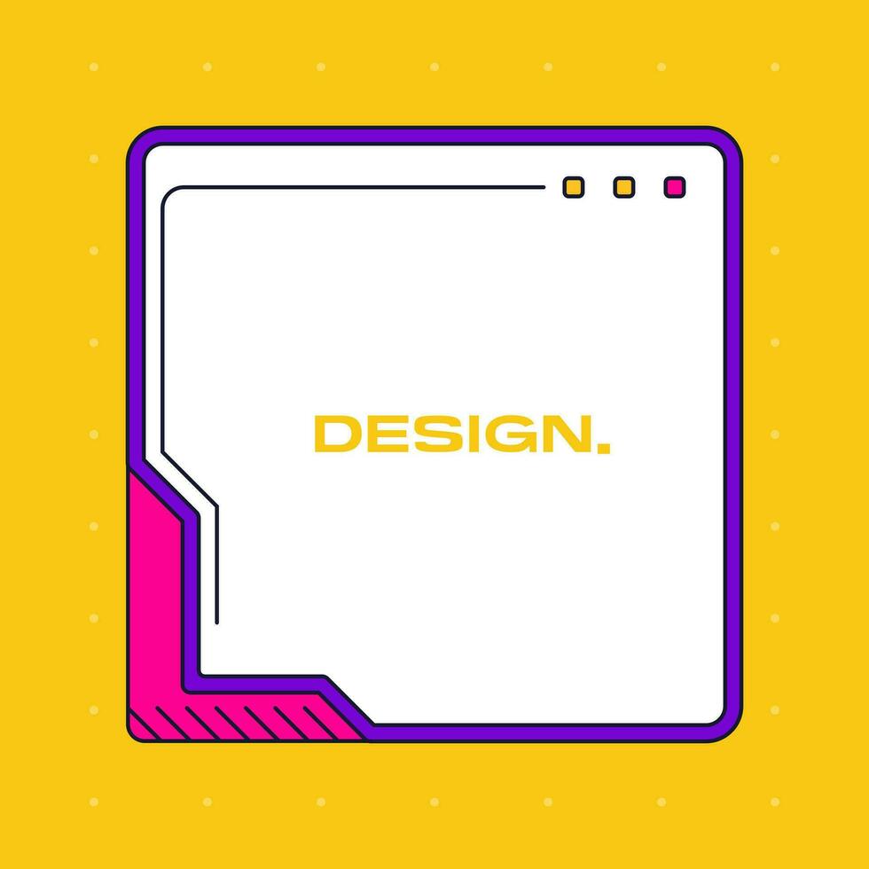 Futuristic square background. Social media frame vector illustration.