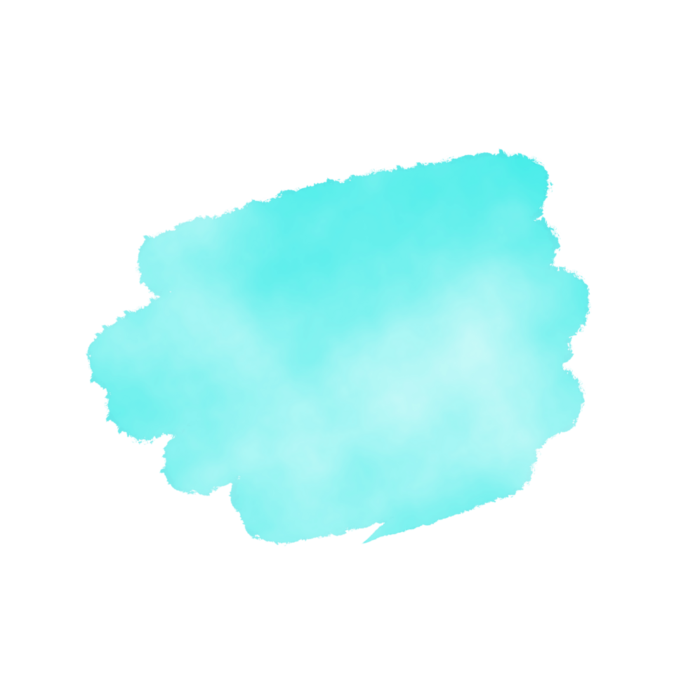 Cyan Watercolor Splatter Shape png