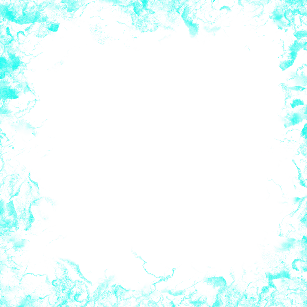 Cyan Frost Blotch Border Frame png
