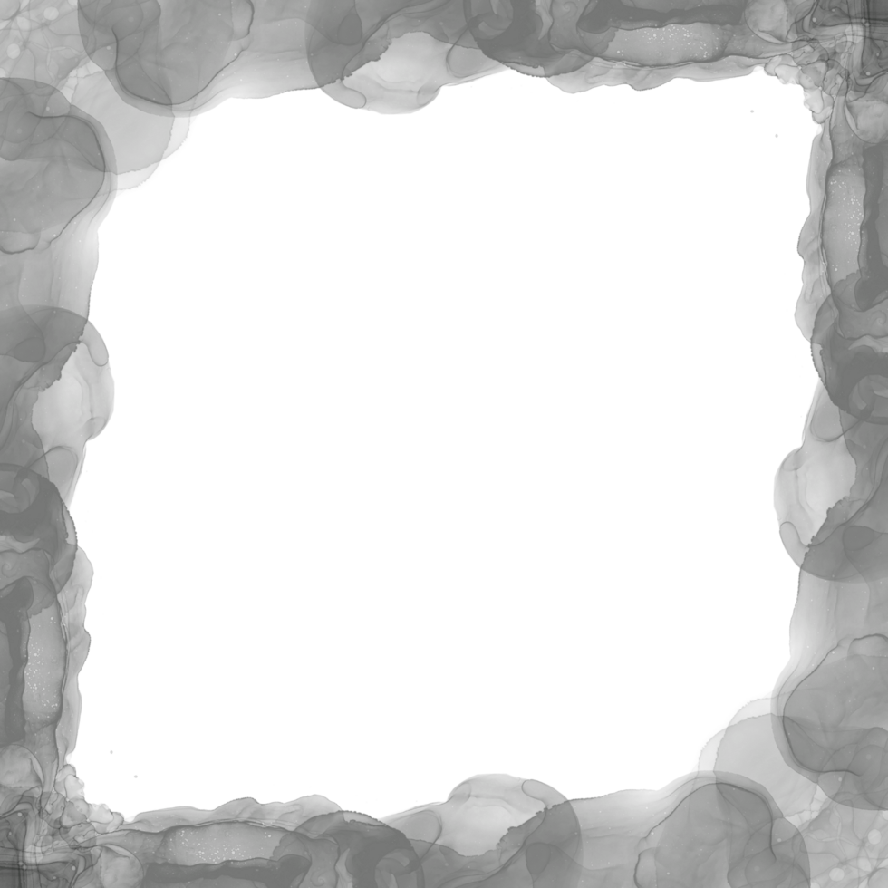 Abstract Black Ink Frame png