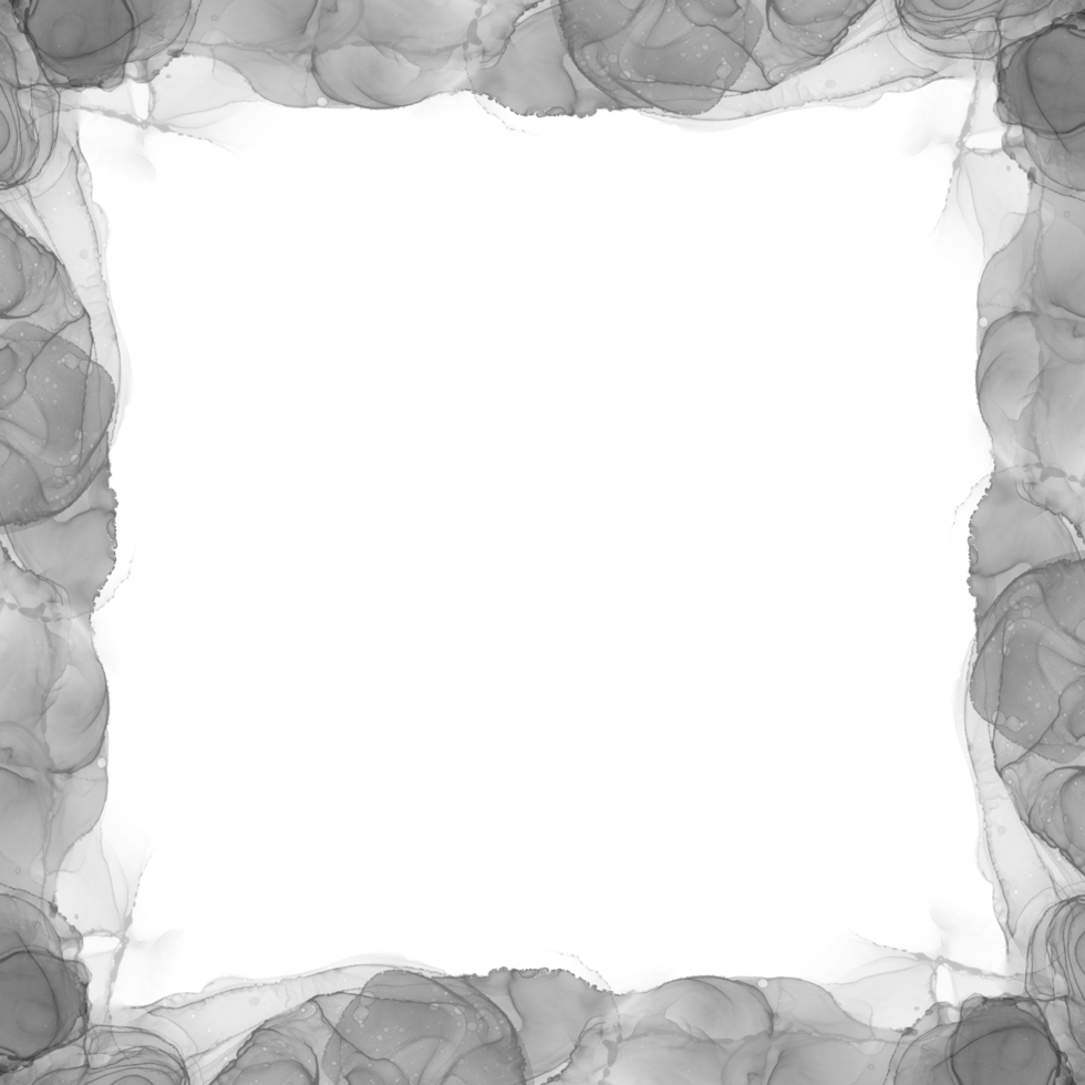 Abstract Black Ink Frame png