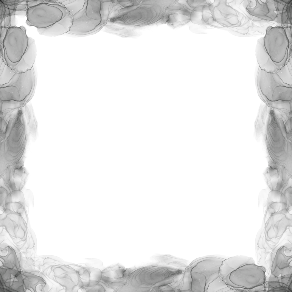 Abstract Black Ink Frame png