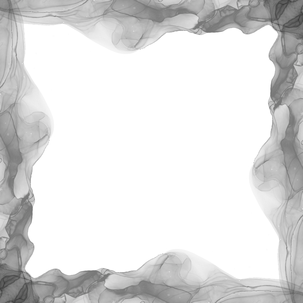 Abstract Black Ink Frame png