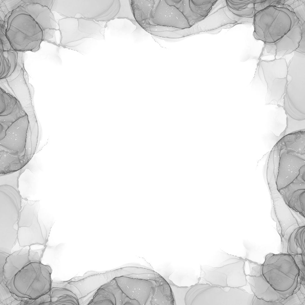 Abstract Black Ink Frame png