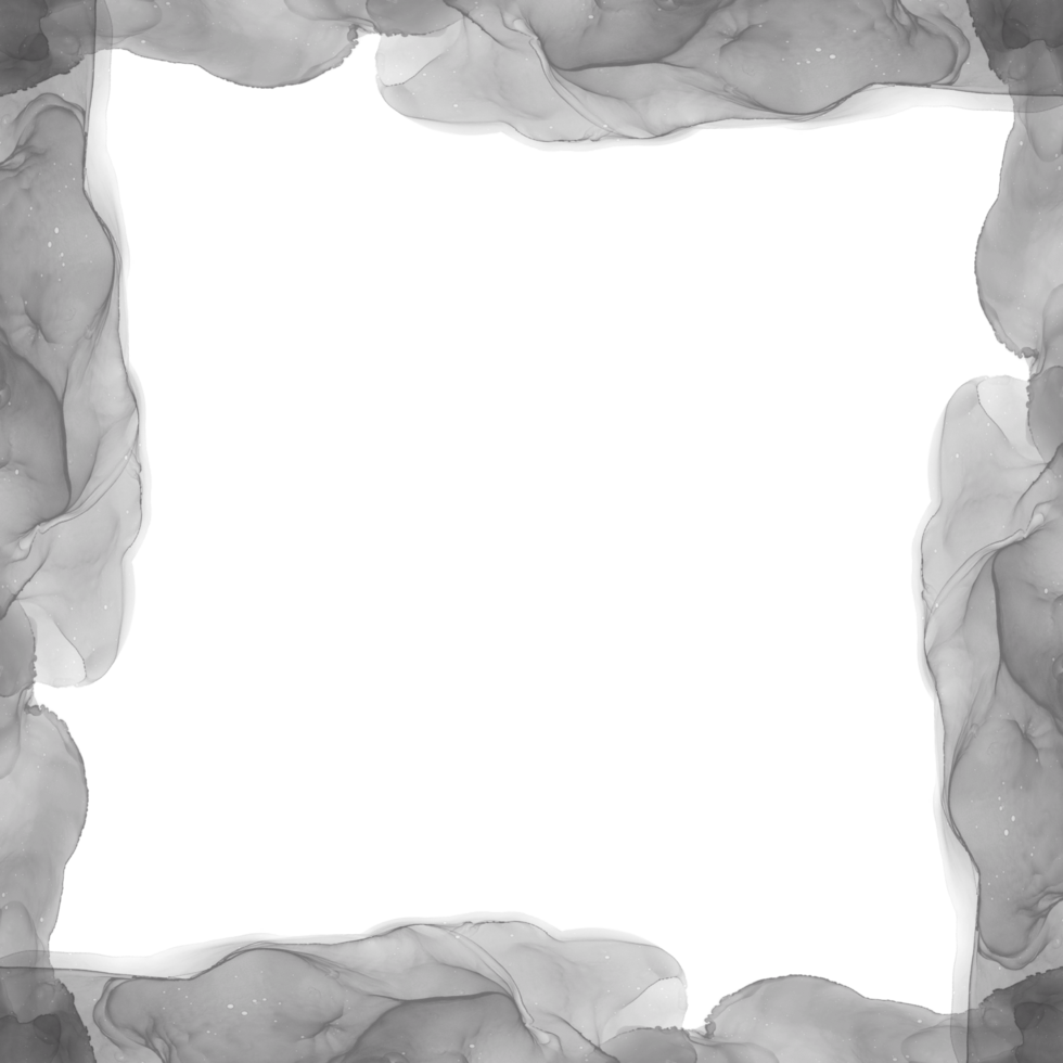 Abstract Black Ink Frame png