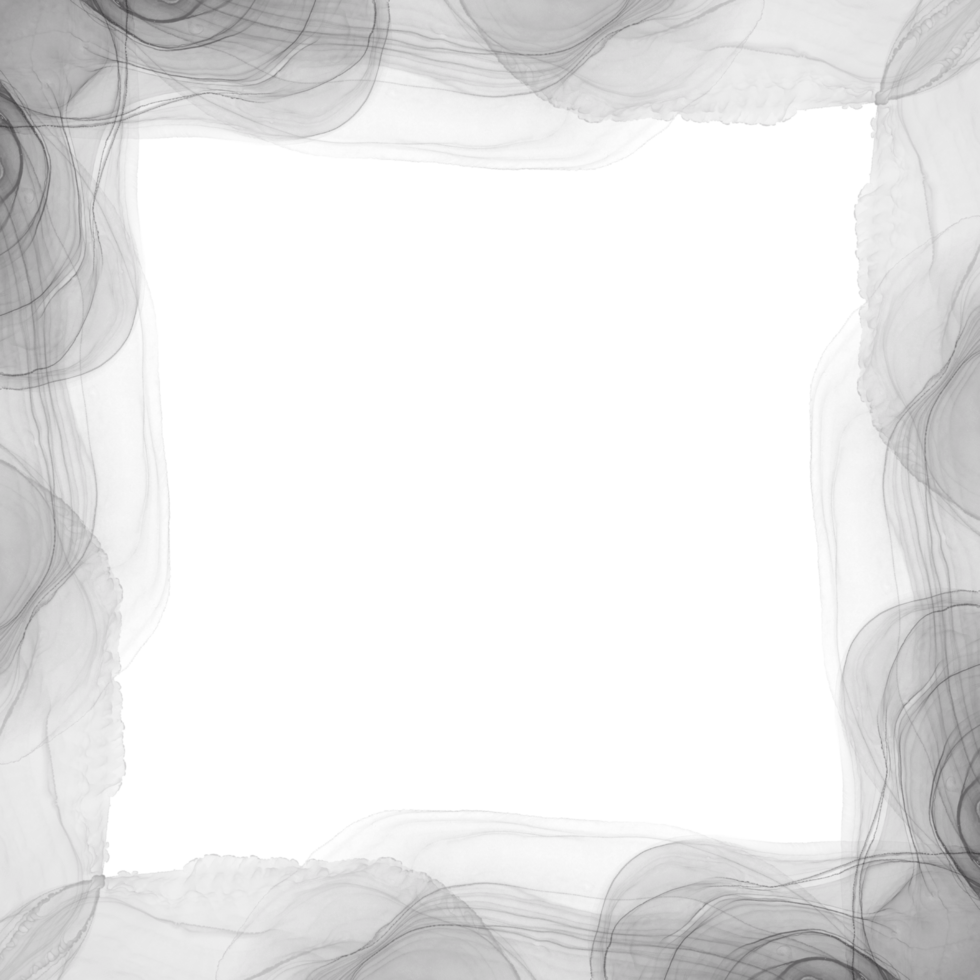Abstract Black Ink Frame png