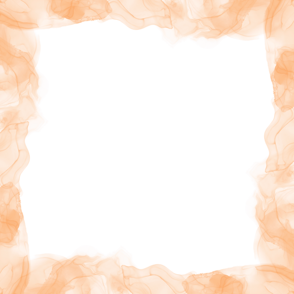 Abstract Orange Ink Frame png