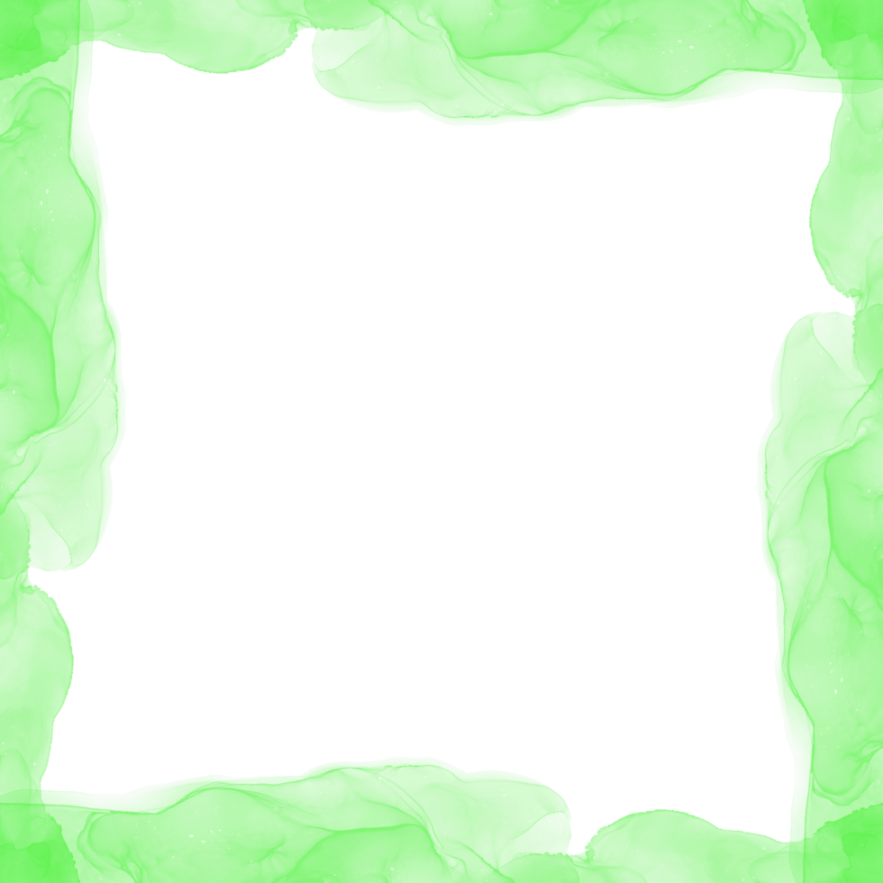 Abstract Green Ink Frame png