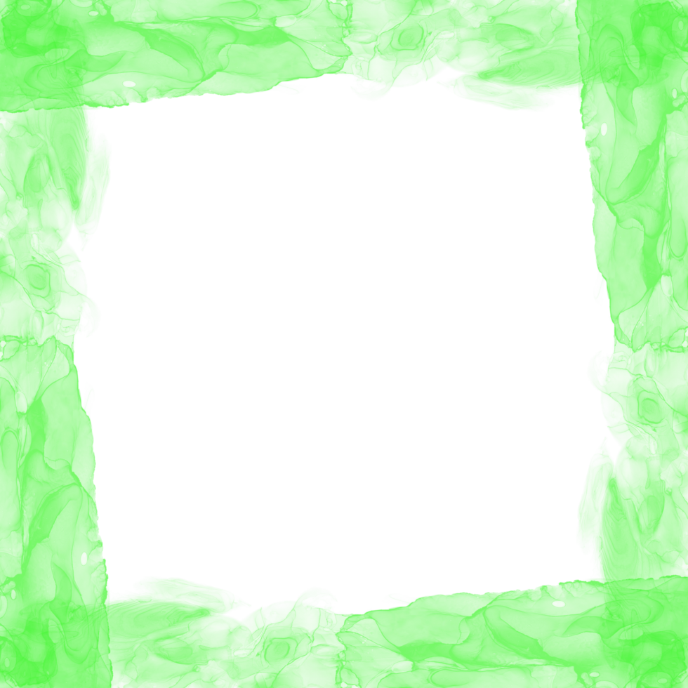 Abstract Green Ink Frame png