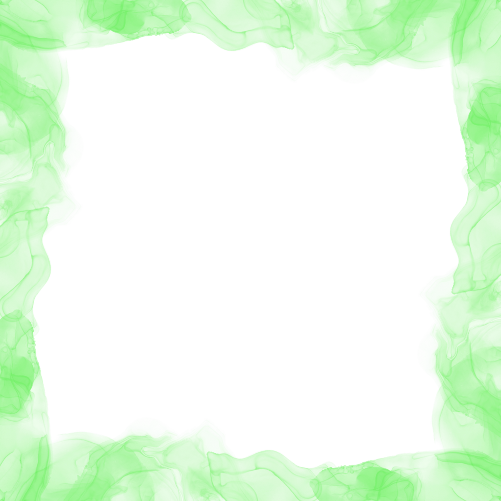 Abstract Green Ink Frame png