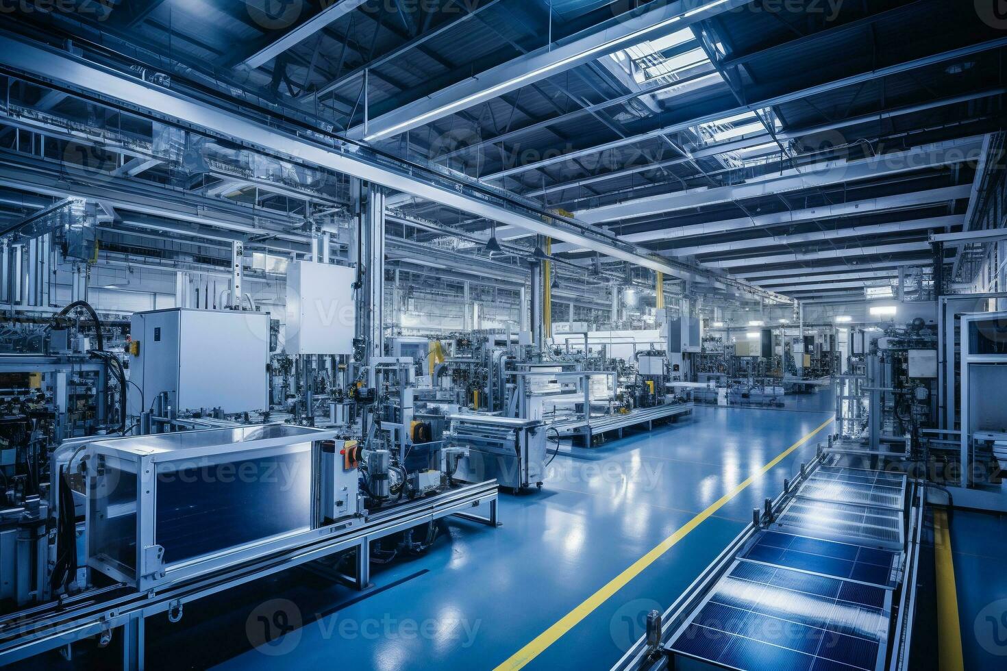 A clean modern enterprise powered by clean energy, producing eco-friendly products. Environmental purification plant. Ai generative photo