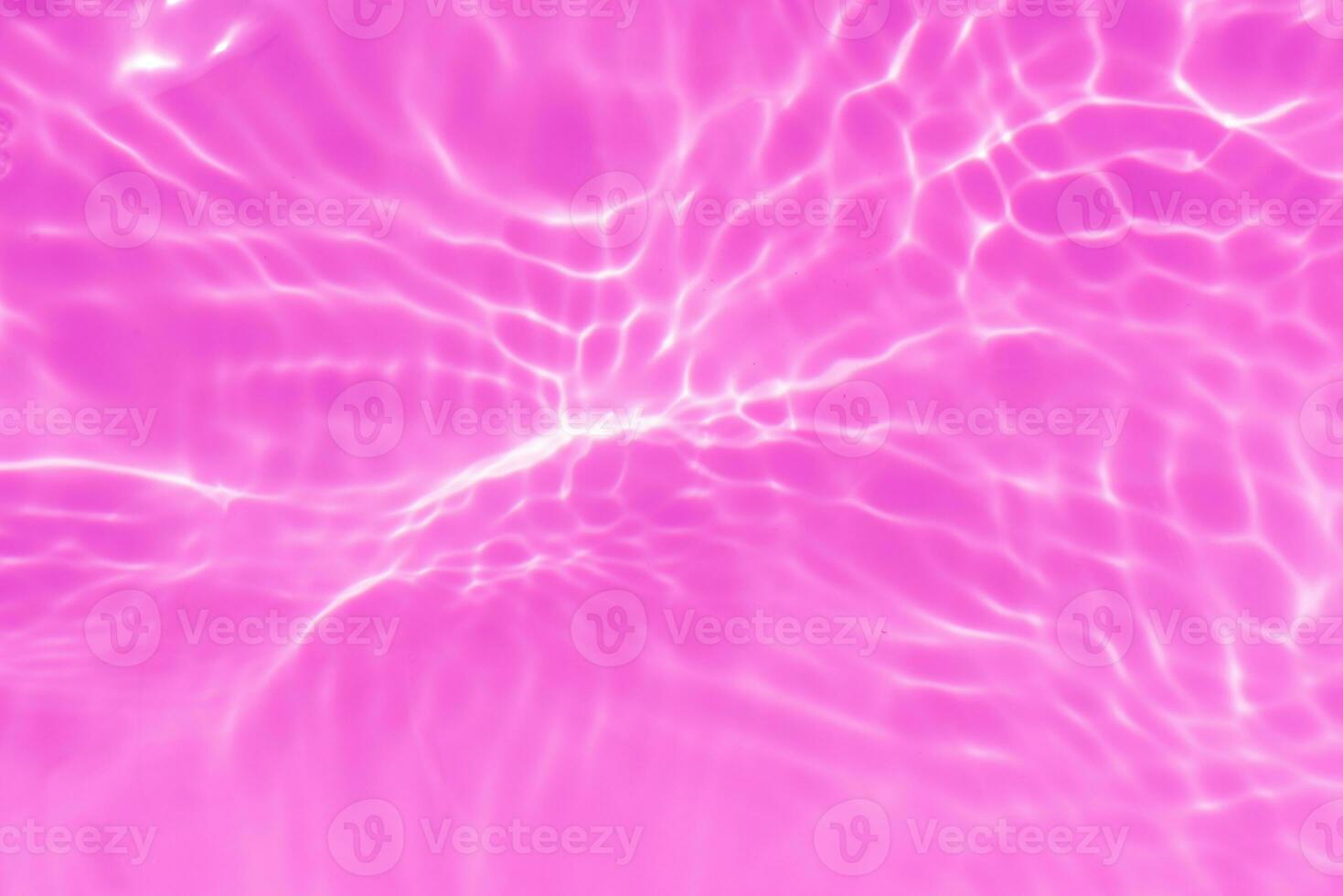 Defocus blurred transparent blue colored clear calm water surface texture with splashes reflection. Trendy abstract nature background. Water waves in sunlight with copy space. Blue watercolor shine. photo