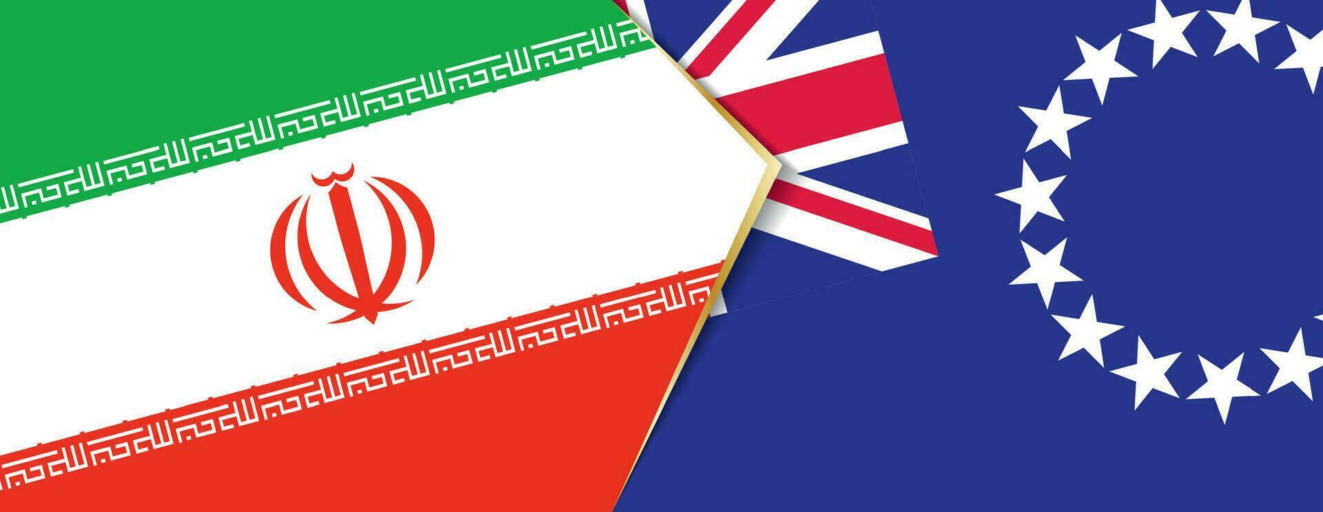 Iran and Cook Islands flags, two vector flags.