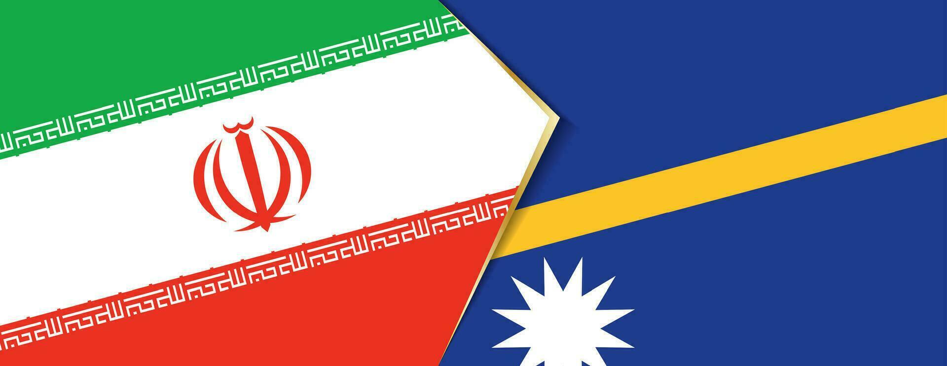 Iran and Nauru flags, two vector flags.
