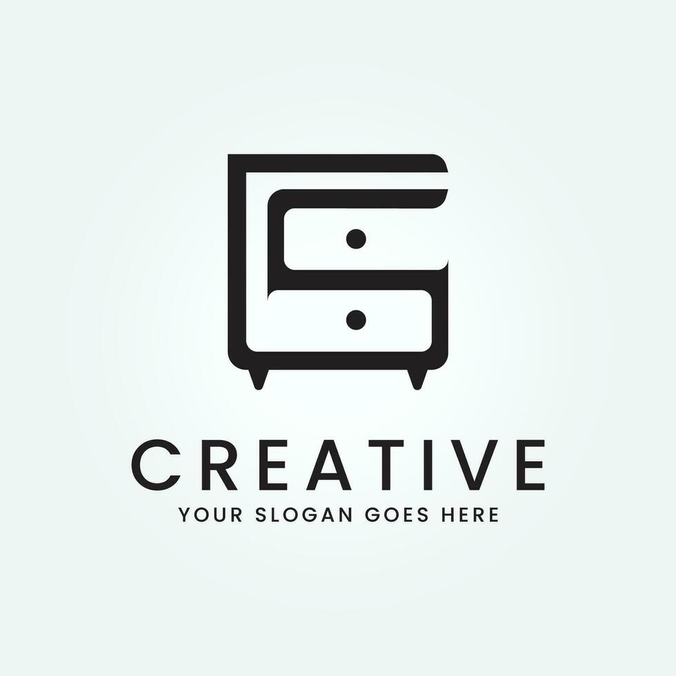 furniture logo icon design vector illustration template