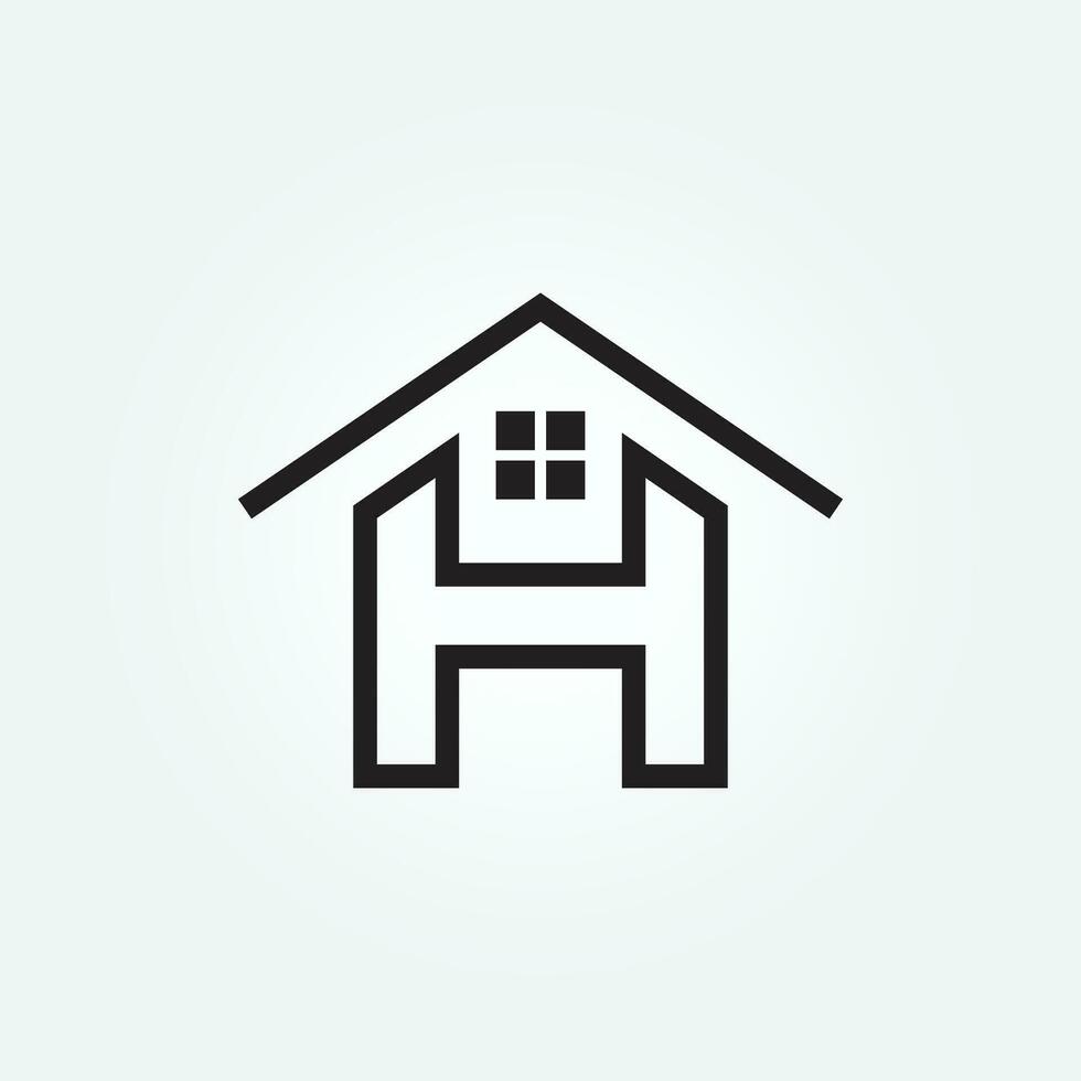 house logo letter H icon design vector illustration template