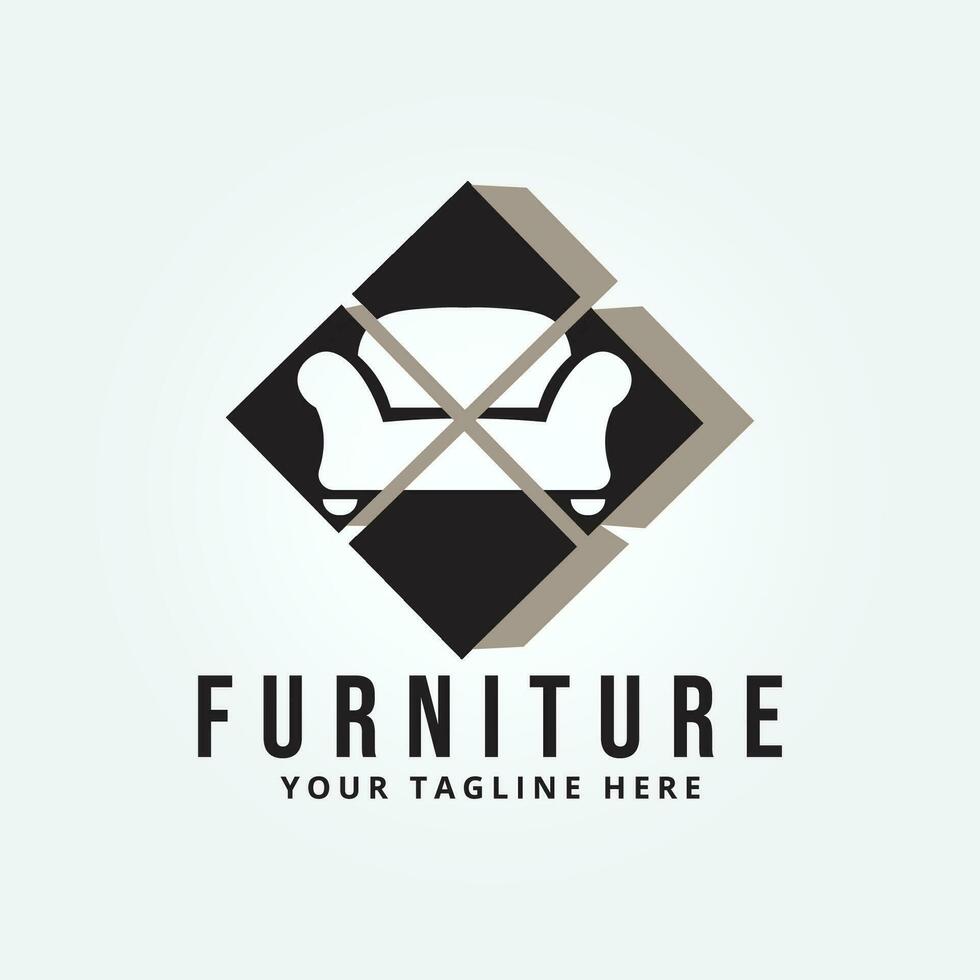 furniture logo icon design vector illustration template