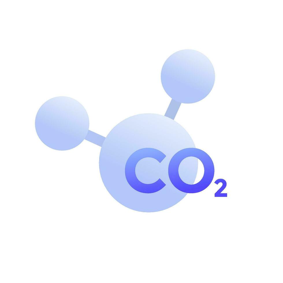 co2 molecule icon on white, vector