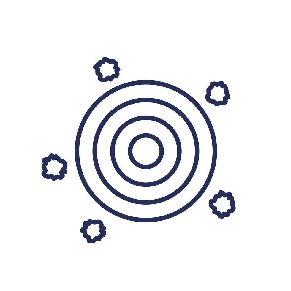 missed target line icon on white vector