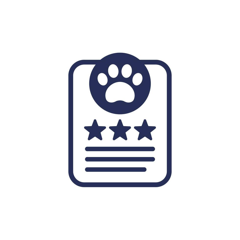 dog, pet rating or score icon on white vector