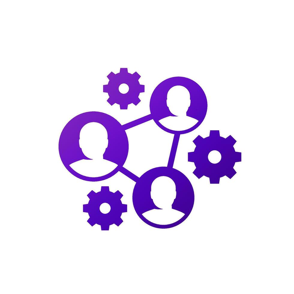 collective work icon, collaboration and teamwork vector