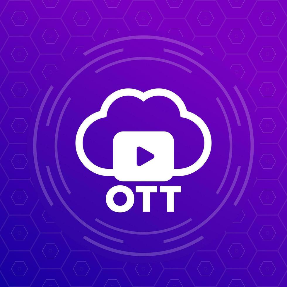 OTT video content platform icon for web vector