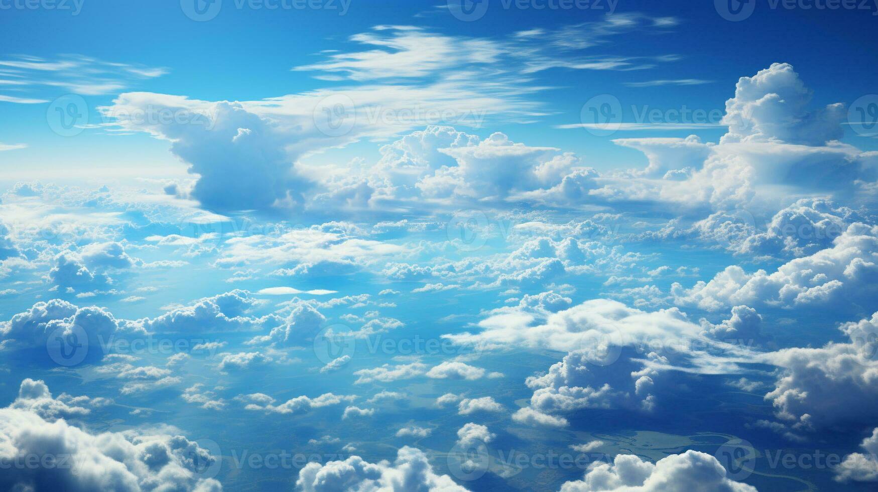 AI Generated Sunnyday bluesky with clouds photo