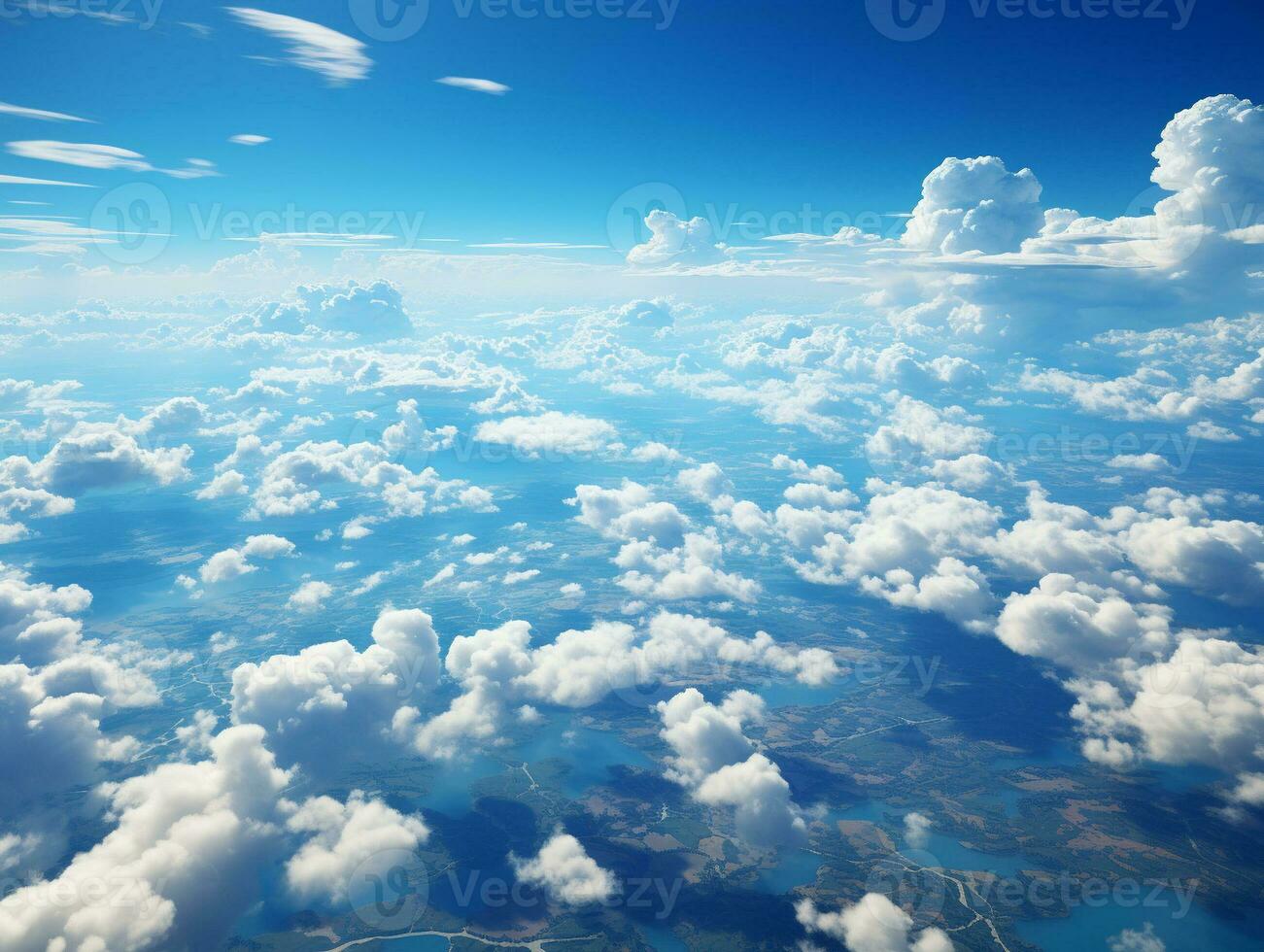 AI Generated Sunnyday bluesky with clouds photo