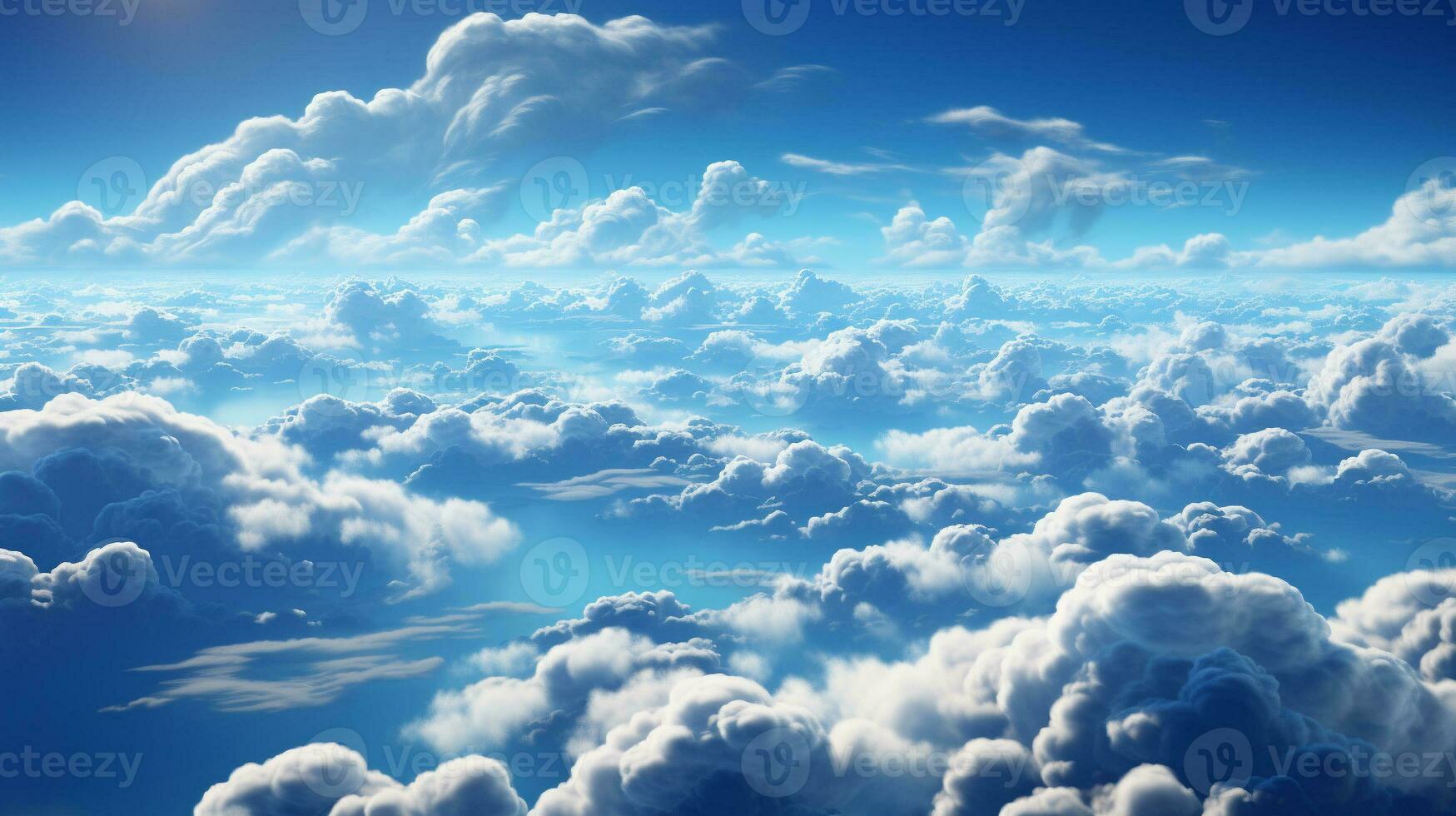 AI Generated Sunnyday bluesky with clouds photo
