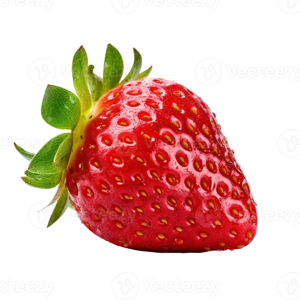 Fresh strawberry isolated on transparent background, created with generative AI png