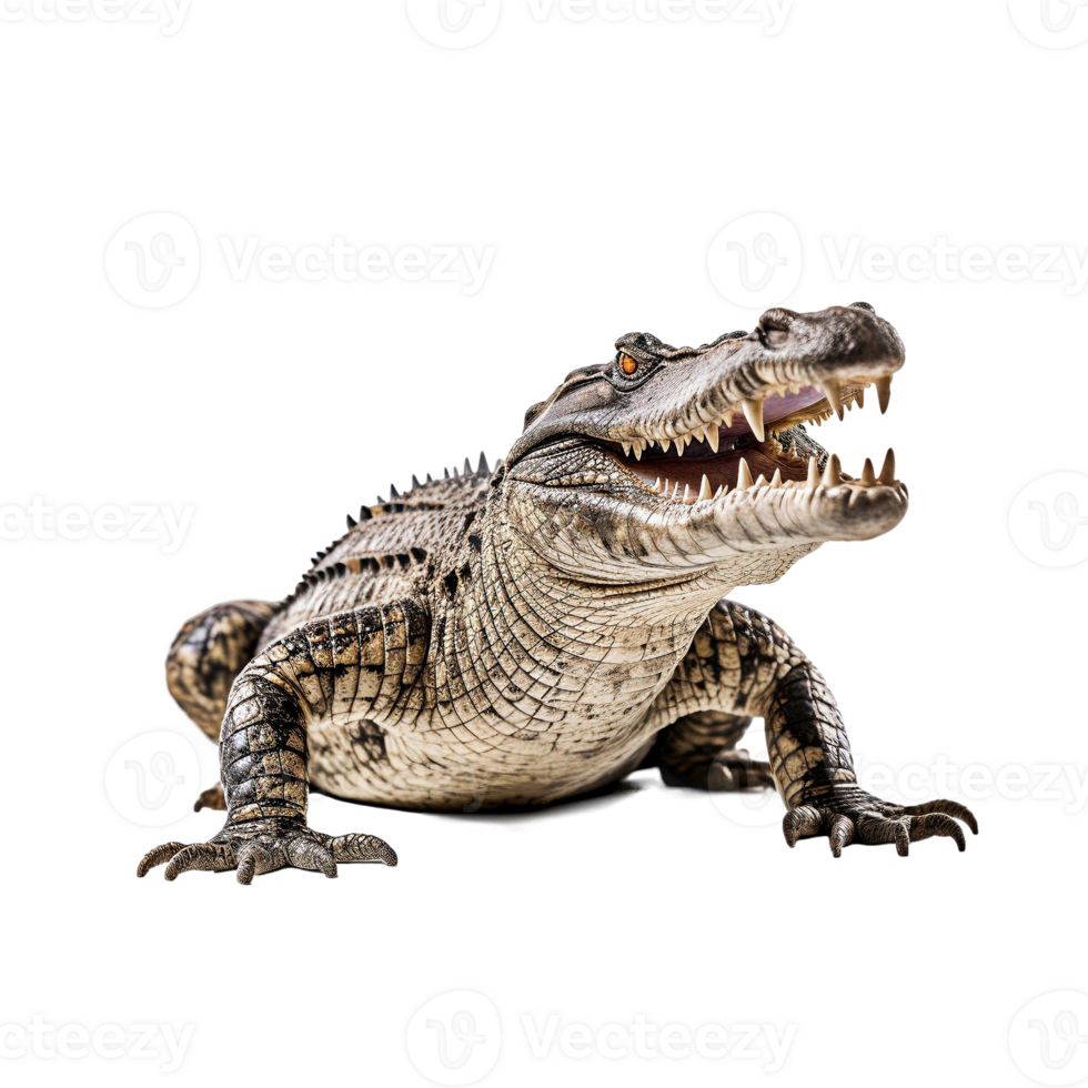 Siamese crocodile isolated on transparent background, created with generative AI png