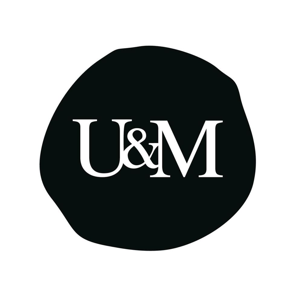 UM Initial logo letter brush monogram comapany vector