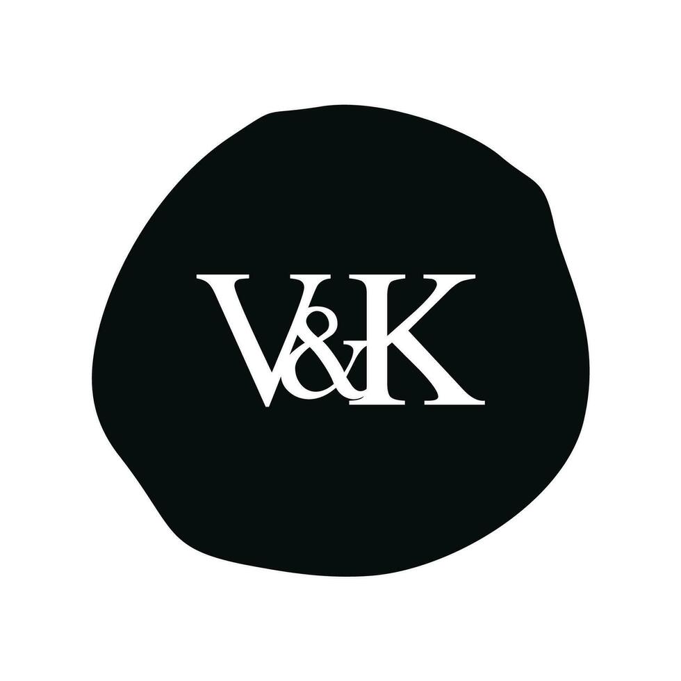 vk inicial logo letra cepillo monograma comapany vector