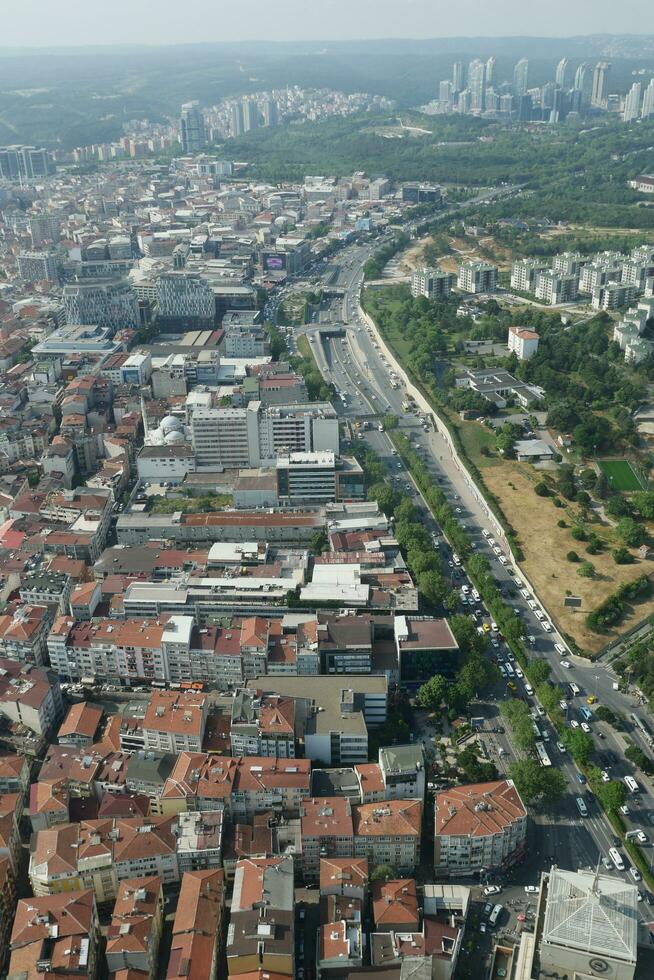 turkey istanbul 12 june 2023. financial and residential buildings at morning photo