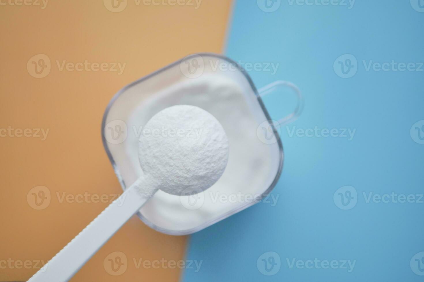 spoon pick baby milk powder top view photo