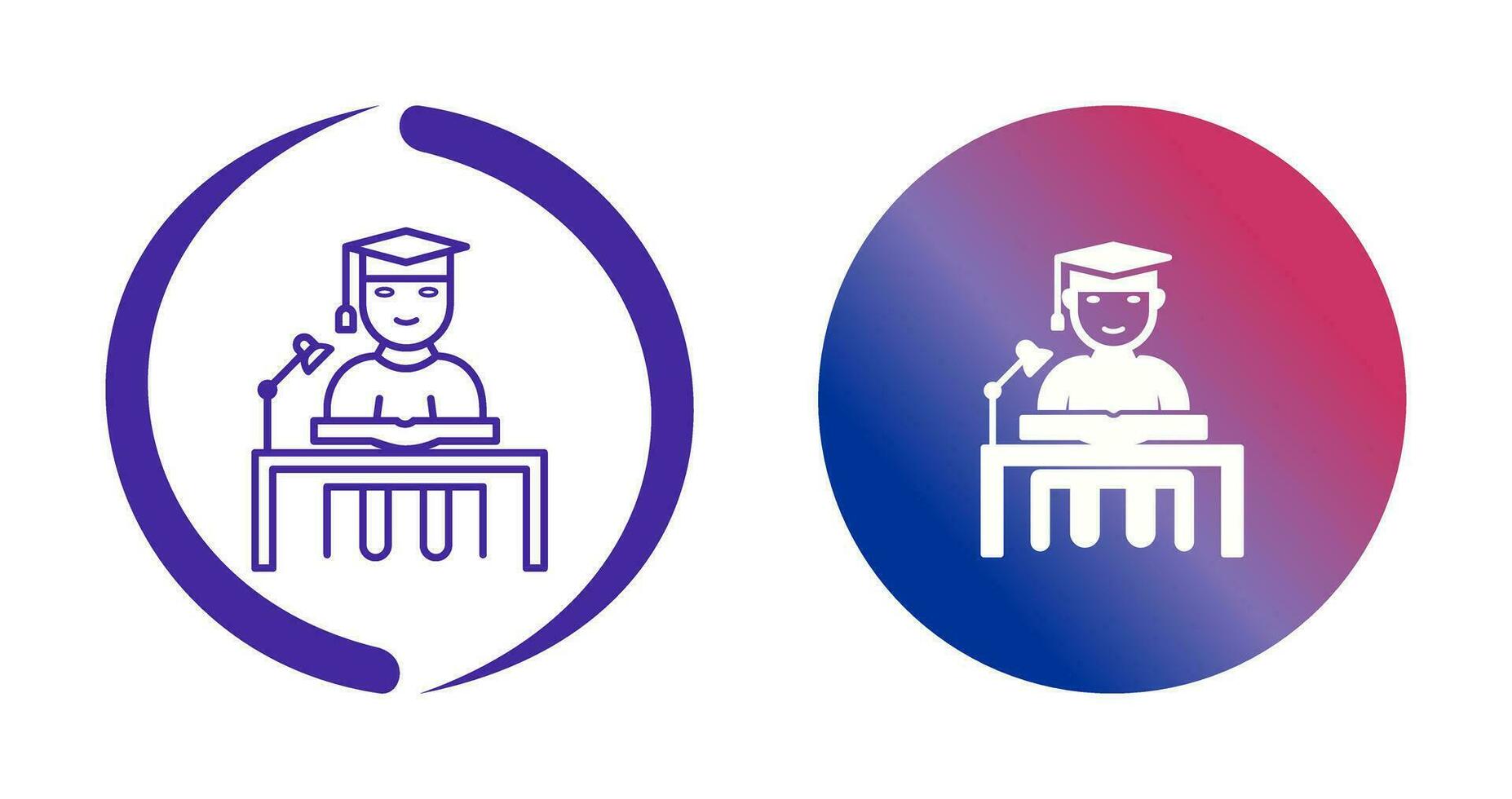 Unique Studying on Desk Vector Icon