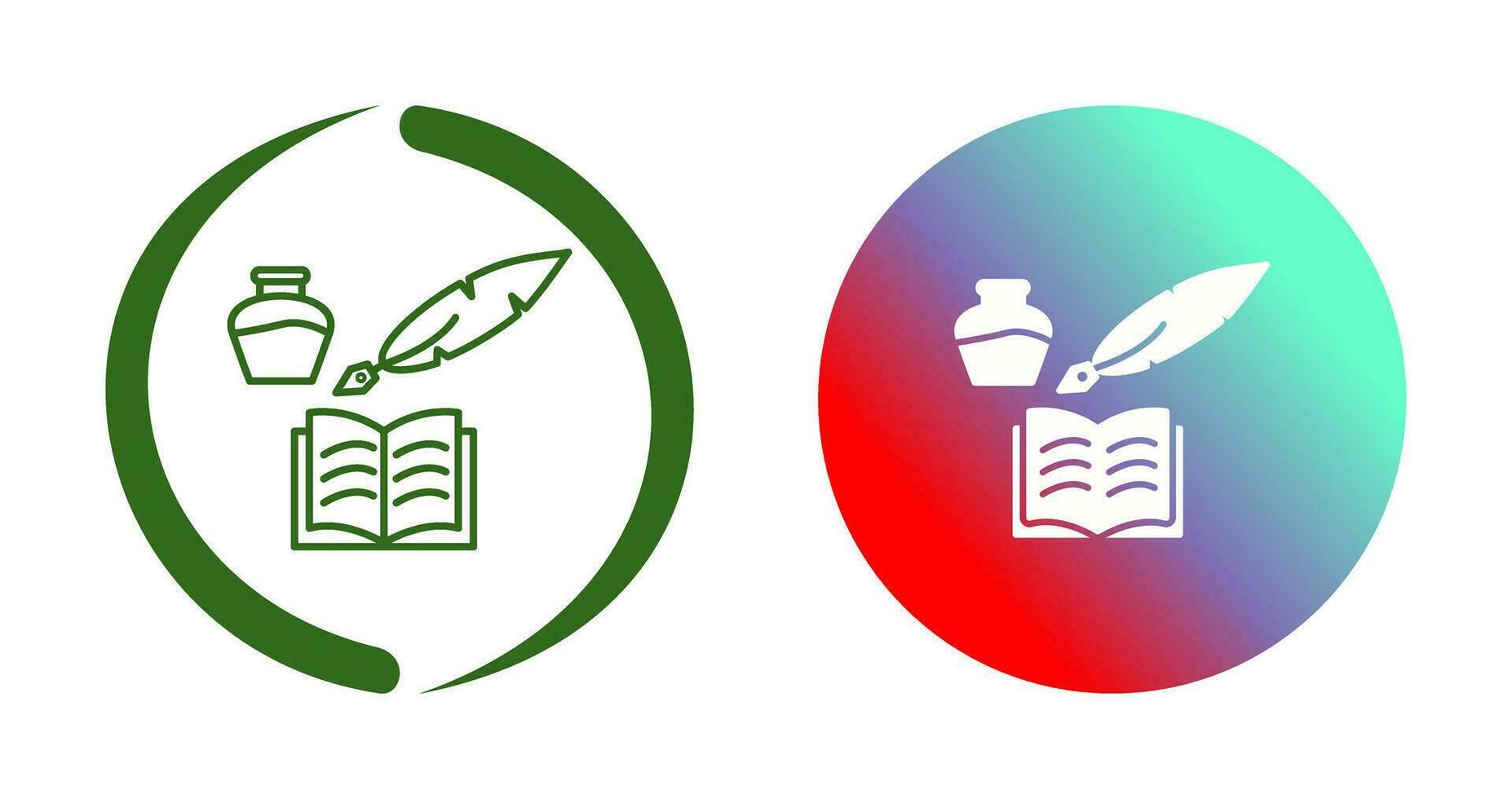 Unique Quill and Book Vector Icon